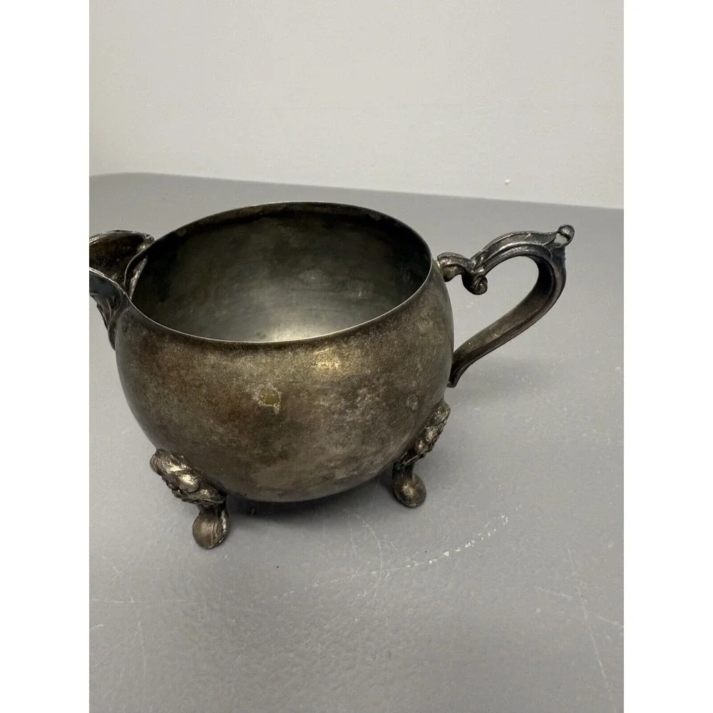 Vintage Leonard Silver Plated Brass Creamer 3.5''‎ x 2.75'' #21